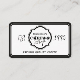Tarjeta De Visita Professional Coffee Shop Personalized Logo white 