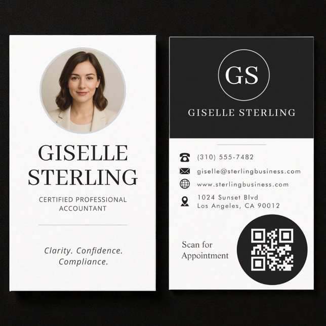 Tarjeta De Visita Professional CPA Accountant Photo QR Code (Subido por el creador)