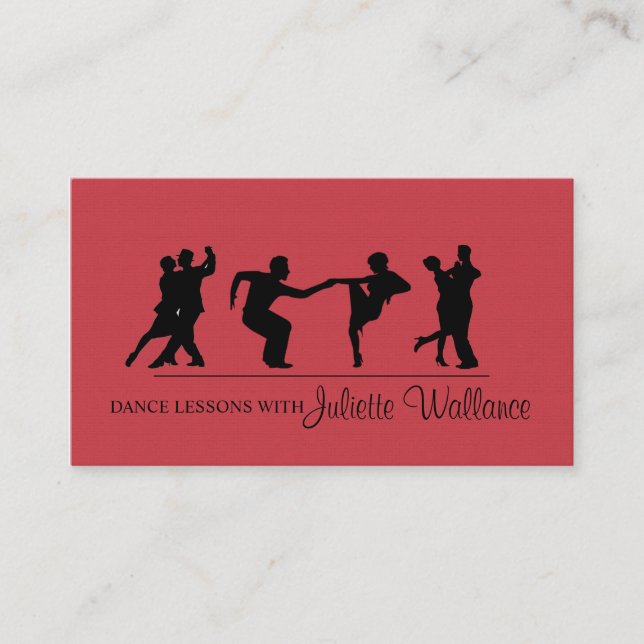 Tarjeta De Visita Professional Dance Studio, Instructor Business (Anverso)
