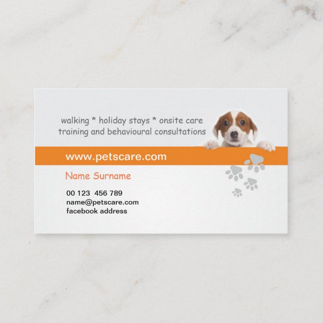 Tarjeta De Visita Professional Dog Trainer Business Card (Reverso)