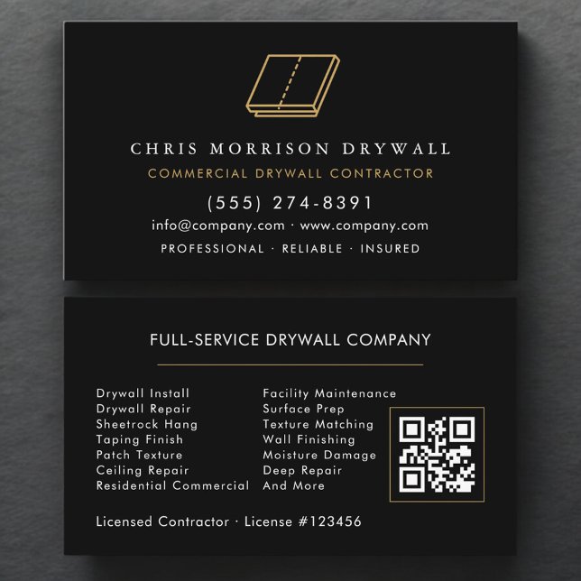 Tarjeta De Visita Professional Drywall Contractor QR Code (Subido por el creador)