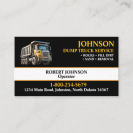 Tarjeta De Visita Professional Dump Truck Service