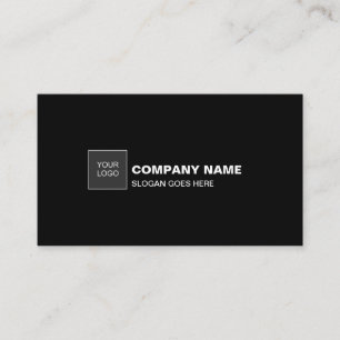 Tarjeta De Visita Professional Elegant Black Simple Plain Company