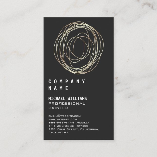 Tarjeta De Visita Professional Elegant Modern Silver Black Metal Bus (Anverso)