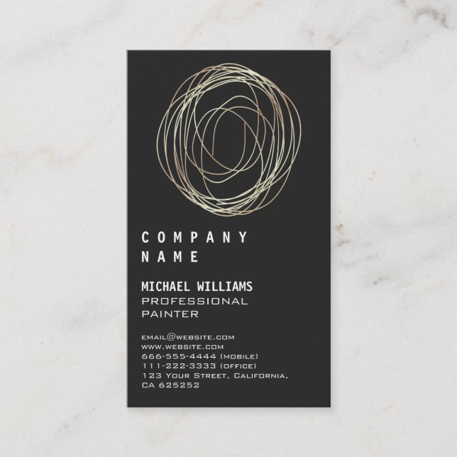 Tarjeta De Visita Professional Elegant Modern Silver Black Metal Bus (Anverso)