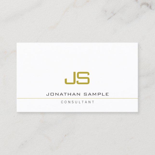 Tarjeta De Visita Professional Elegant Modern Template Monogram (Anverso)
