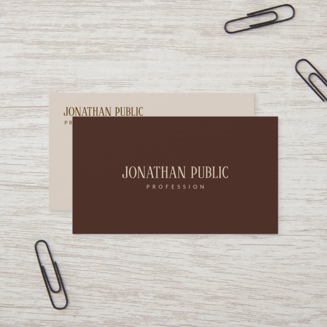 Tarjeta De Visita Professional Elegant Template Brown & Beige Luxury (Anverso/Reverso In Situ)