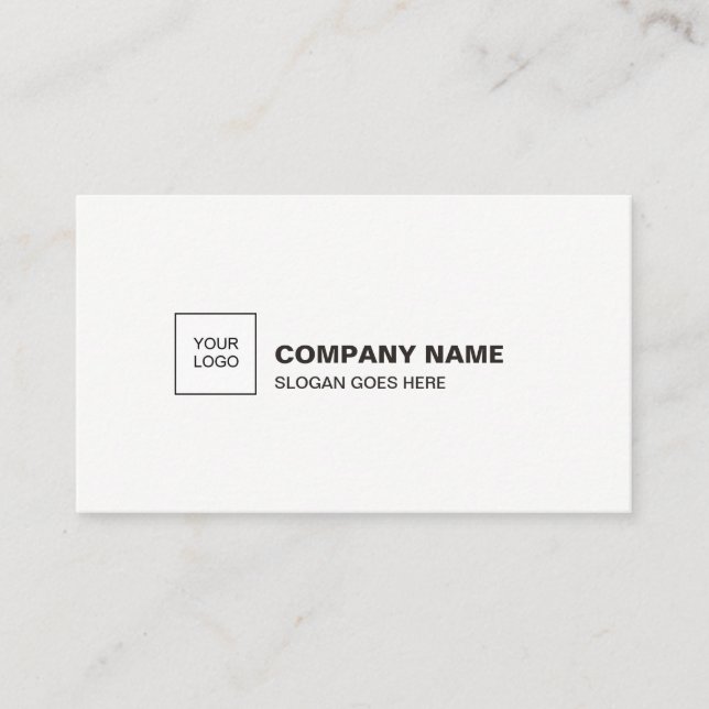 Tarjeta De Visita Professional Elegant White Clean Plain Company (Anverso)
