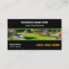 Tarjeta De Visita Professional Garden Services Grass Lawn Care