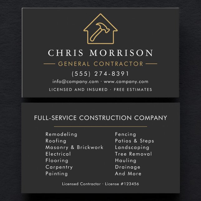 Tarjeta De Visita Professional General Contractor  (Subido por el creador)