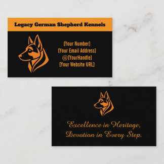 Tarjeta De Visita Professional German Shepherd Kennel Business Card 