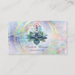 Tarjeta De Visita Professional,Gold Circles Lotus Chica Opal
