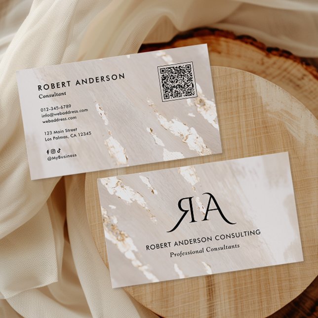 Tarjeta De Visita Professional Gold Foil QR Code & Social Media (Subido por el creador)