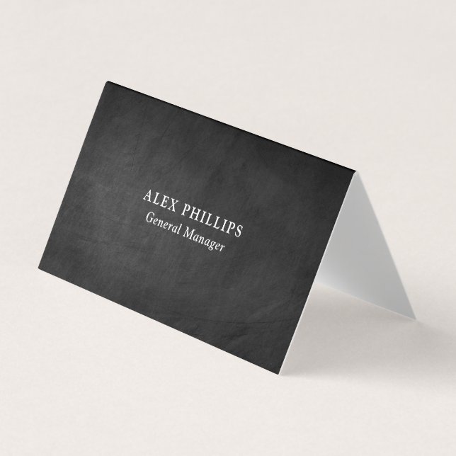 Tarjeta De Visita Professional Gray Chalkboard Background Original (Anverso)