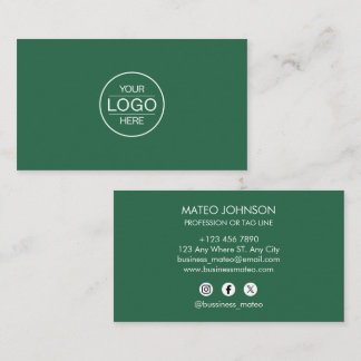Tarjeta De Visita Professional Green Add your Logo