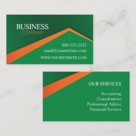 Tarjeta De Visita Professional Green with Orange Stripe