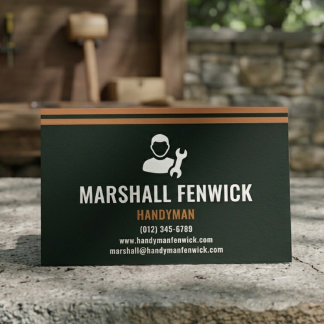 Tarjeta De Visita Professional Handyman Modern Forest Green & Copper