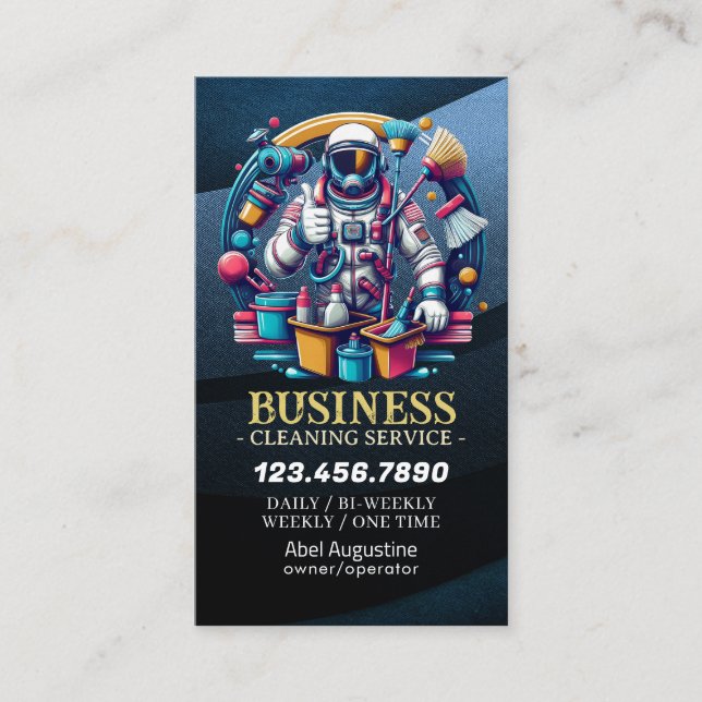 Tarjeta De Visita Professional House Cleaning Service Housekeeping (Anverso)