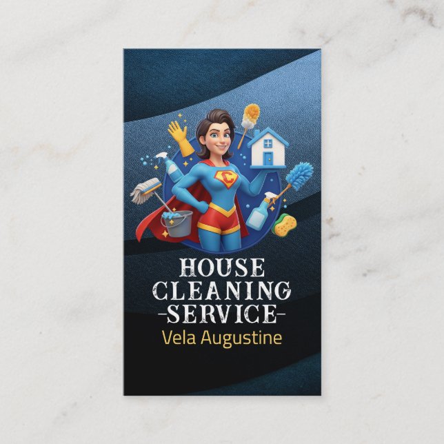 Tarjeta De Visita Professional House Cleaning Service Housekeeping (Anverso)