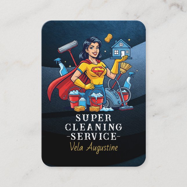 Tarjeta De Visita Professional House Cleaning Service Housekeeping (Anverso)