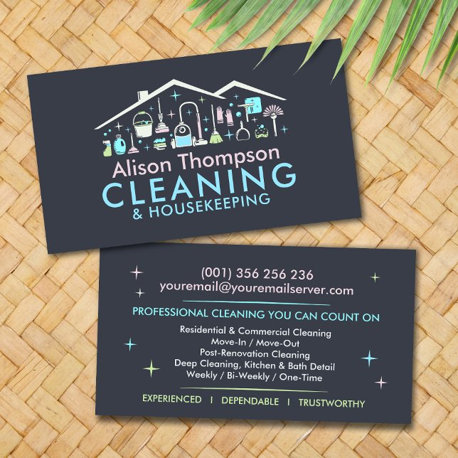 Tarjeta De Visita Professional House Cleaning Services Business Card (Subido por el creador)