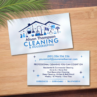 Tarjeta De Visita Professional House Cleaning Services Business Card