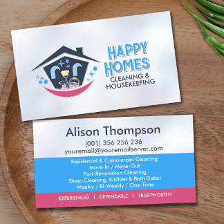 Tarjeta De Visita Professional House Cleaning Services Business Card