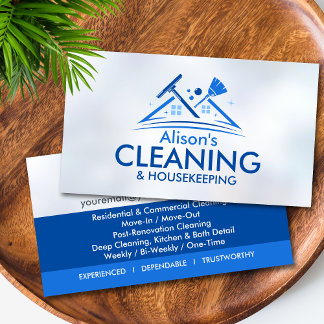 Tarjeta De Visita Professional House Cleaning Services Business Card