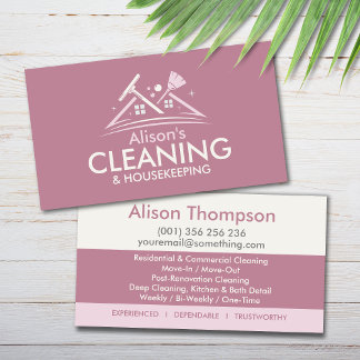 Tarjeta De Visita Professional House Cleaning Services Business Card