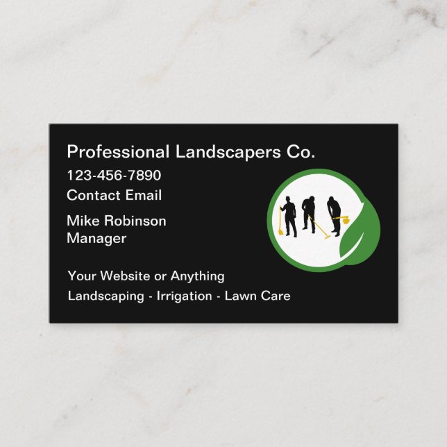 Tarjeta De Visita Professional Landscaper Business Cards (Anverso)
