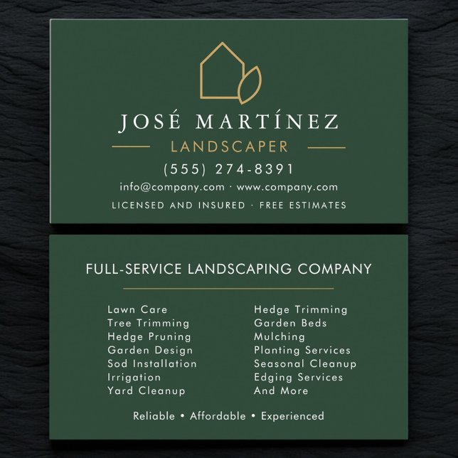 Tarjeta De Visita Professional Landscaper Lawn Service (Subido por el creador)