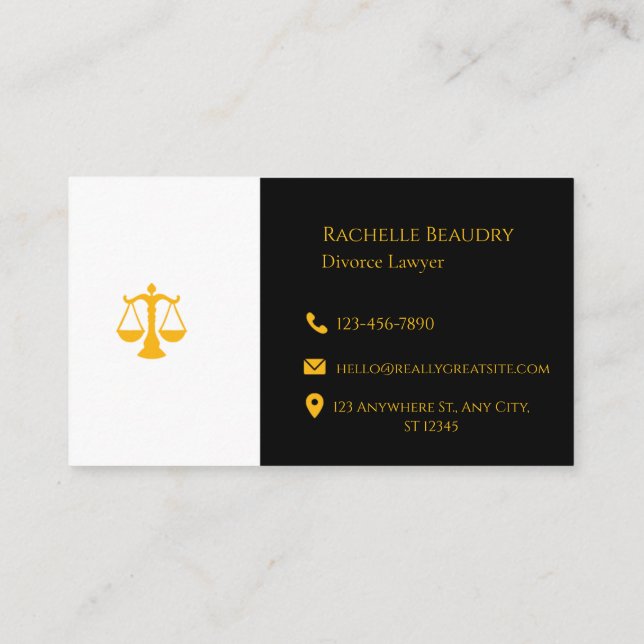 Tarjeta De Visita Professional Law & Justice Business Card  (Reverso)
