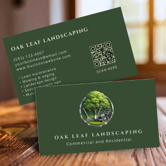Tarjeta De Visita Professional Lawn Care Landscaping Service QR Code