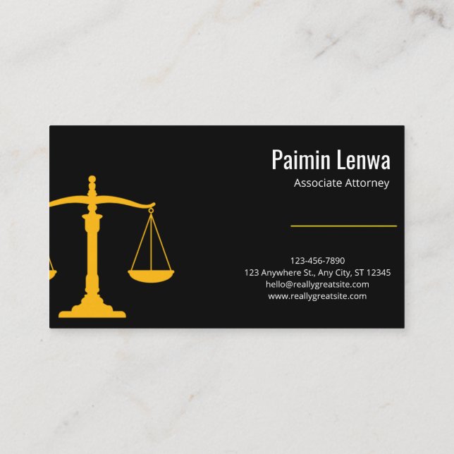 Tarjeta De Visita Professional Lawyer Business Card | Attorney  (Reverso)