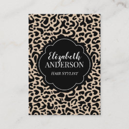 Tarjeta De Visita Professional Leopard Print Hair Stylist