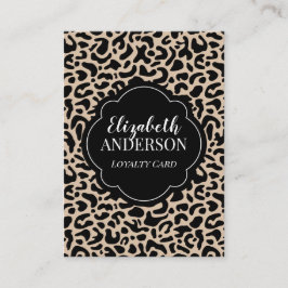 Tarjeta De Visita Professional Leopard Print Hair Stylist Loyalty