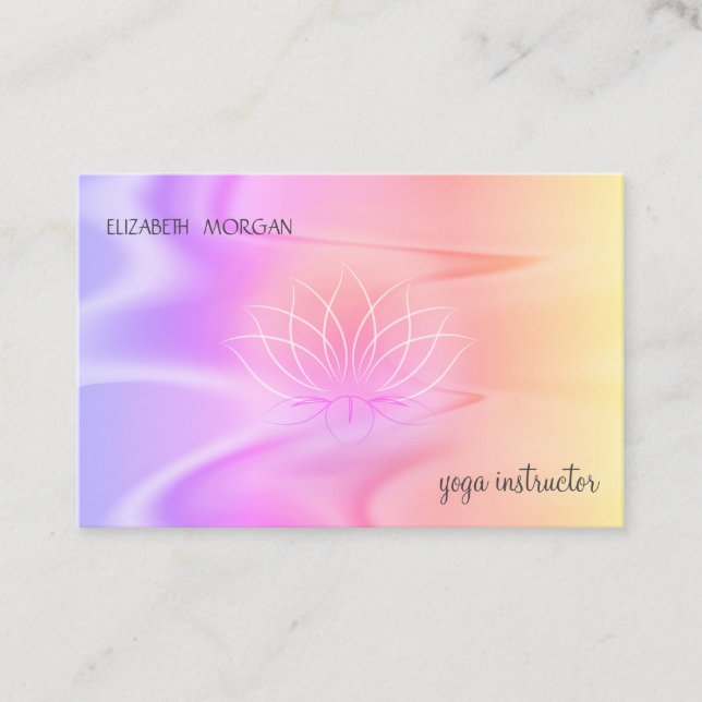 Tarjeta De Visita Professional Lotus Ombre Holographic (Anverso)