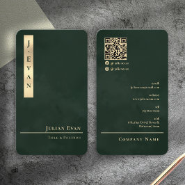 Tarjeta De Visita Professional Luxe Emerald Green Gold Business Card