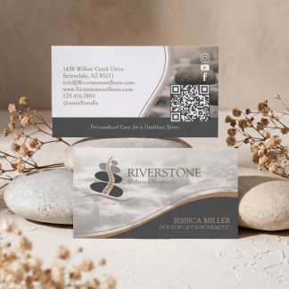 Tarjeta De Visita Professional Luxury Stone River Quiropráctica