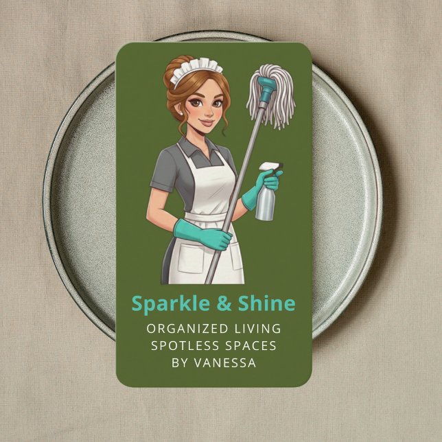 Tarjeta De Visita Professional Maid House Cleaning Housekeeping (Subido por el creador)