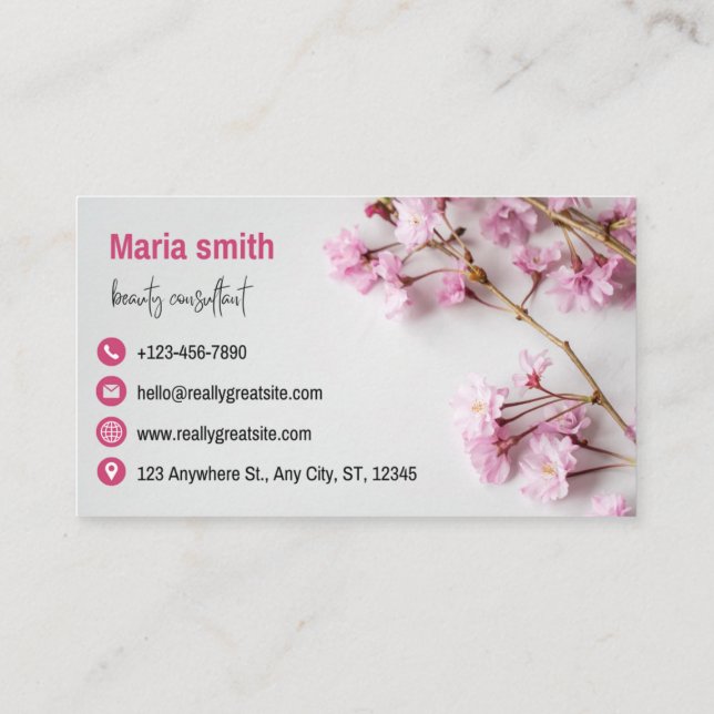 Tarjeta De Visita Professional Makeup & Skincare Advisor (Reverso)