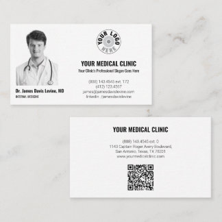 Tarjeta De Visita Professional Medical Doctor Photo & Logo, QR Code 