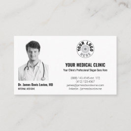Tarjeta De Visita Professional Medical Doctor Photo & Logo, QR Code 