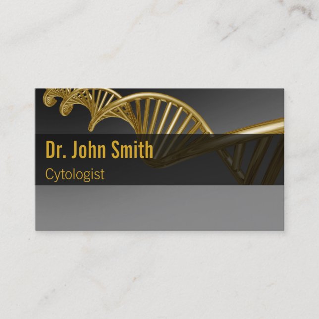 Tarjeta De Visita Professional Medical Luxury Gold DNA Strand (Anverso)