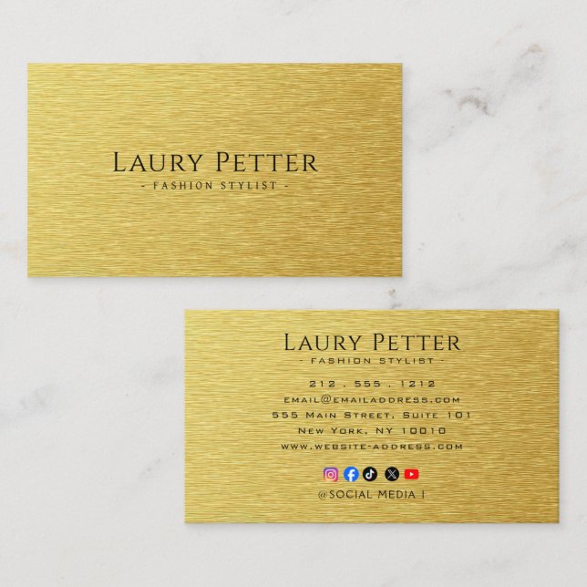 Tarjeta De Visita Professional metallic look (Anverso / Reverso)