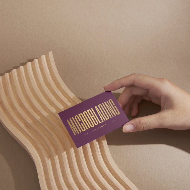 Tarjeta De Visita Professional Microblading Tech Burgundy & Gold  (Subido por el creador)