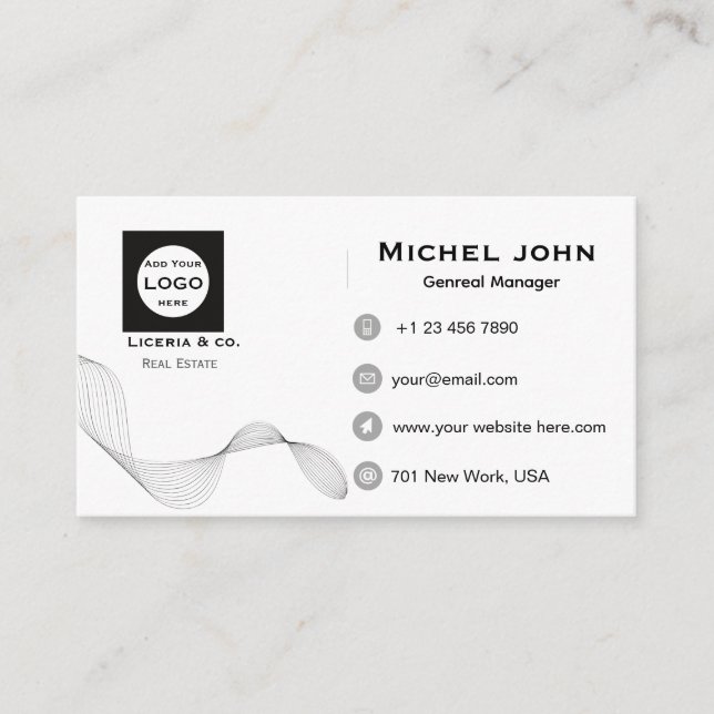 Tarjeta De Visita professional Minimalist business custom card (Anverso)