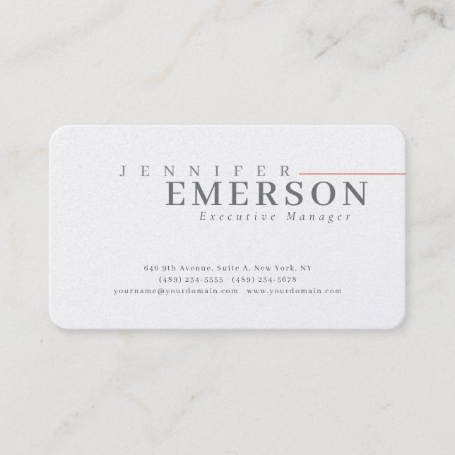 Tarjeta De Visita Professional minimalist modern plain premium pearl (Anverso)