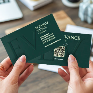 Tarjeta De Visita Professional Modern Contemporary Minimalist Green 