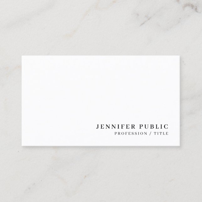 Tarjeta De Visita Professional Modern Elegant Simple Sleek Template (Anverso)